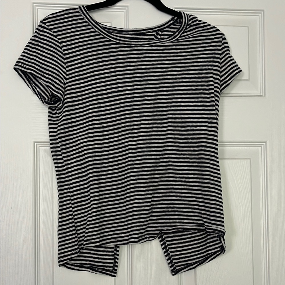 Abercrombie & Fitch | Open Back Navy and White Striped Tee